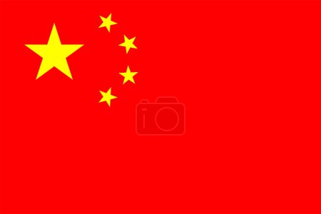Photo for Flags of China. Flat element design. National Flag. White isolated background - Royalty Free Image