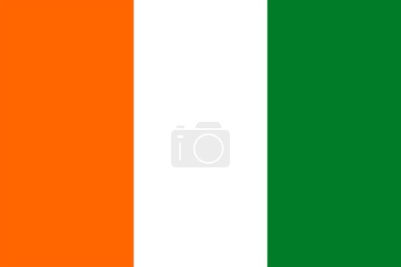 Photo for Flags of Ivory Coast. Flat element design. National Flag. White isolated background - Royalty Free Image