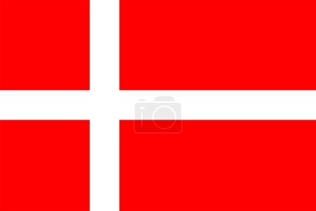 Photo for Flags of Denmark. Flat element design. National Flag. White isolated background - Royalty Free Image