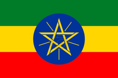 Photo for Flags of Ethiopia. Flat element design. National Flag. White isolated background - Royalty Free Image