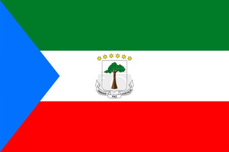 Photo for Flags of Equatorial Guinea. Flat element design. National Flag. White isolated background - Royalty Free Image