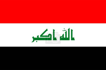 Photo for Flags of Iraq. Flat element design. National Flag. White isolated background - Royalty Free Image