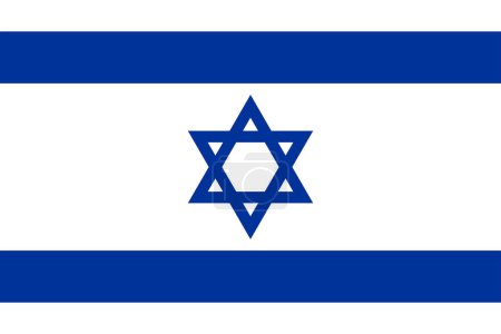 Photo for Flags of Israel. Flat element design. National Flag. White isolated background - Royalty Free Image