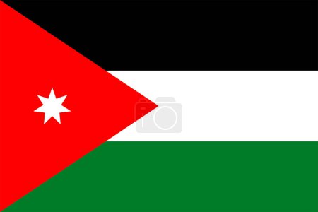 Photo for Flags of Jordan. Flat element design. National Flag. White isolated background - Royalty Free Image