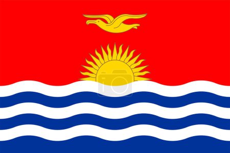 Photo for Flags of Kiribati. Flat element design. National Flag. White isolated background - Royalty Free Image