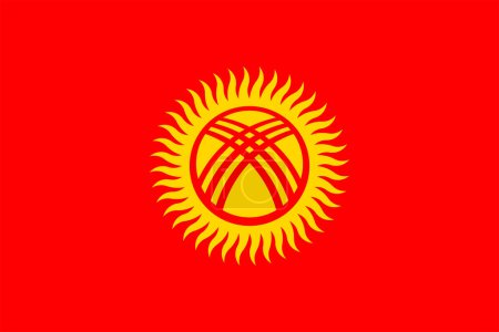 Photo for Flags of Kyrgyzstan. Flat element design. National Flag. White isolated background - Royalty Free Image