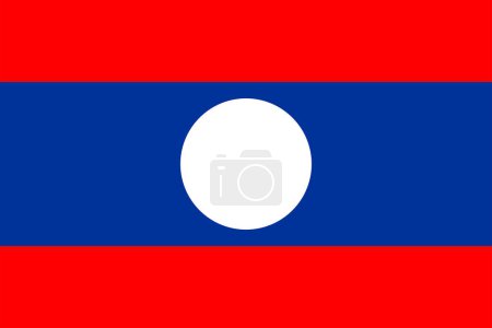 Photo for Flags of Laos. Flat element design. National Flag. White isolated background - Royalty Free Image