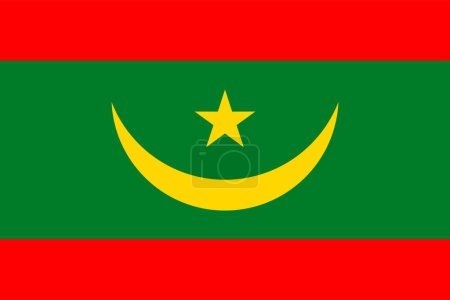 Photo for Flags of Mauritania. Flat element design. National Flag. White isolated background - Royalty Free Image