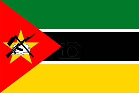 Photo for Flags of Mozambique. Flat element design. National Flag. White isolated background - Royalty Free Image
