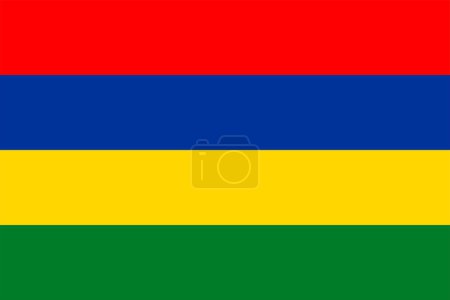 Photo for Flags of Mauritius. Flat element design. National Flag. White isolated background - Royalty Free Image