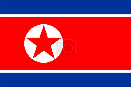 Photo for Flags of North Korea. Flat element design. National Flag. White isolated background - Royalty Free Image