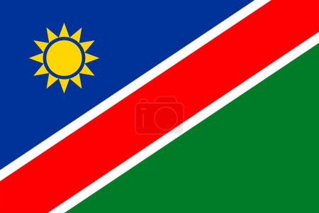 Photo for Flags of Namibia. Flat element design. National Flag. White isolated background - Royalty Free Image