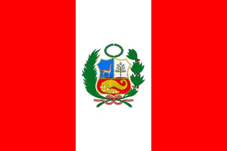 Photo for Flags of Peru. Flat element design. National Flag. White isolated background - Royalty Free Image