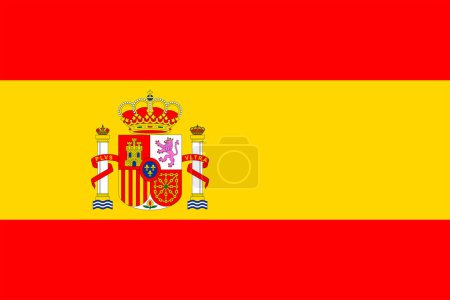 Photo for Flags of Spain. Flat element design. National Flag. White isolated background - Royalty Free Image