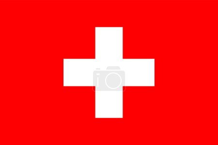 Photo for Flags of Switzerland. Flat element design. National Flag. White isolated background - Royalty Free Image