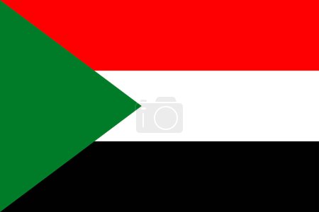 Photo for Flags of Sudan. Flat element design. National Flag. White isolated background - Royalty Free Image