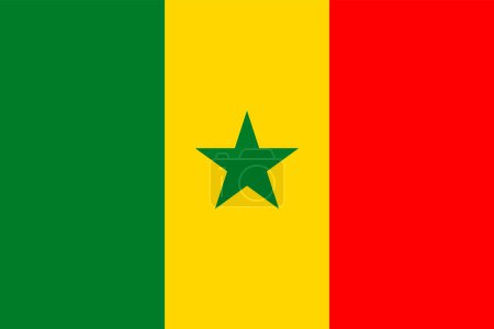 Photo for Flags of Senegal. Flat element design. National Flag. White isolated background - Royalty Free Image