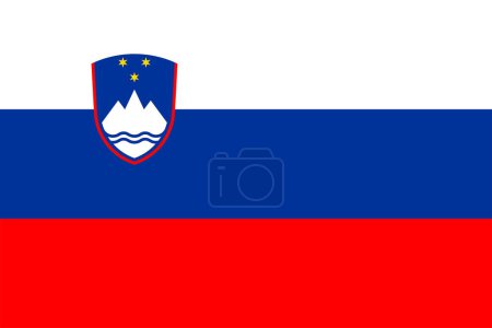 Photo for Flags of Slovenia. Flat element design. National Flag. White isolated background - Royalty Free Image