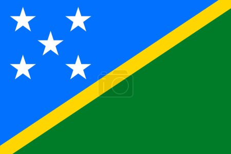 Photo for Flags of Solomon Islands. Flat element design. National Flag. White isolated background - Royalty Free Image