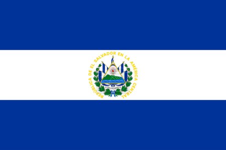 Photo for Flags of El Salvador. Flat element design. National Flag. White isolated background - Royalty Free Image