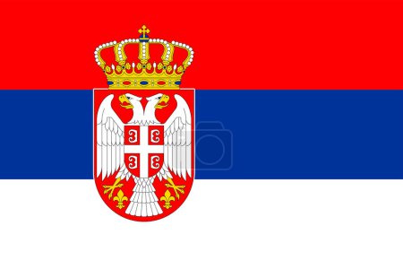 Photo for Flags of Serbia. Flat element design. National Flag. White isolated background - Royalty Free Image