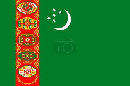 Photo for Flags of Turkmenistan. Flat element design. National Flag. White isolated background - Royalty Free Image