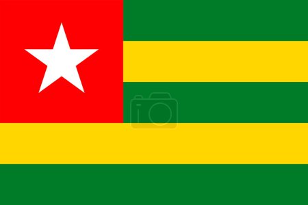 Photo for Flags of Togo. Flat element design. National Flag. White isolated background - Royalty Free Image