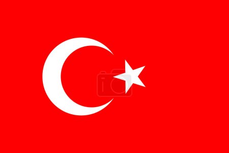 Photo for Flags of Turkey. Flat element design. National Flag. White isolated background - Royalty Free Image