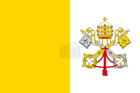 Photo for Flags of Vatican City. Flat element design. National Flag. White isolated background - Royalty Free Image