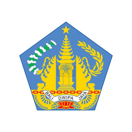 Photo for Coat of arms Bali. National emblem design. White isolated background - Royalty Free Image