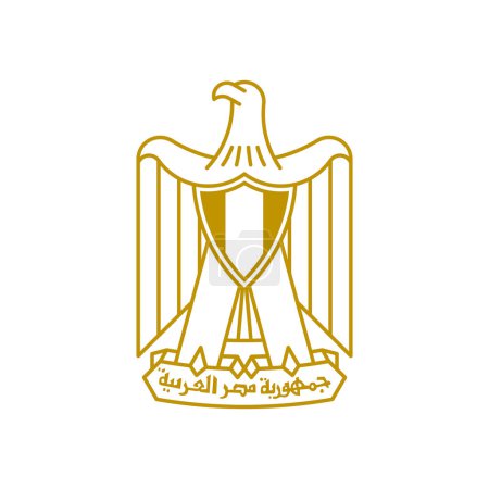 Photo for Coat of arms Egypt. National emblem design. White isolated background - Royalty Free Image