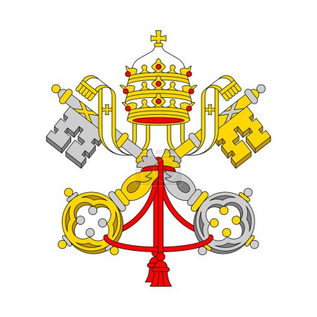 Photo for Coat of arms Vatican City. National emblem design. White isolated background - Royalty Free Image