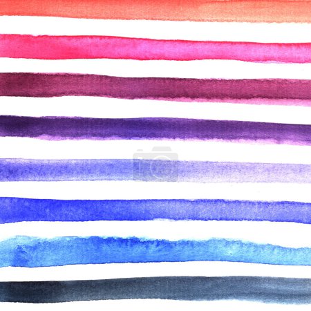 Foto de Ilustración de acuarela rayas de colores. Fondo de color.Plantilla para el diseño. - Imagen libre de derechos