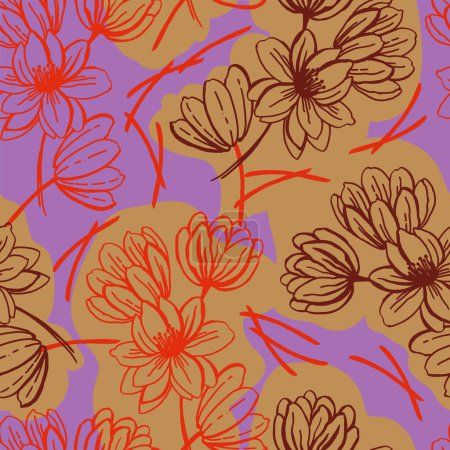 Photo for Graphic seamless pattern. Bright background for printing on fabric, paper and other surfaces. - Royalty Free Image