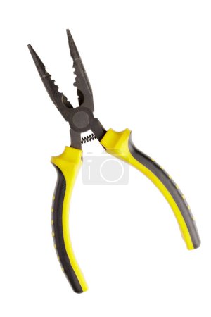 Photo for Close up of Long nosed needle pliers isolated on a white background - Royalty Free Image