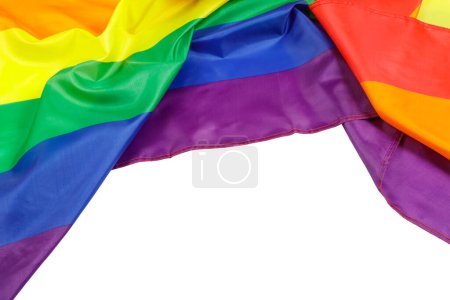 Photo for The Gay Pride Flag used for Illustrations with white background and copy space - Royalty Free Image