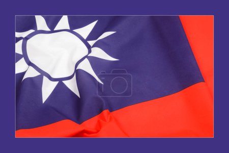 Foto de Close up of the offical Taiwan Flag with copy space - Imagen libre de derechos