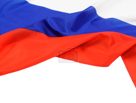 Téléchargez les photos : Close up of the Russian Federation flag with a white background and copy space - en image libre de droit