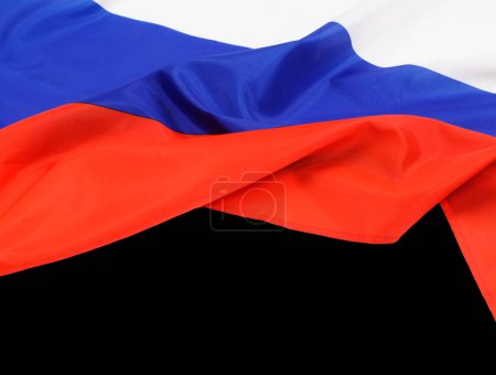 Téléchargez les photos : Gros plan du drapeau de la Fédération de Russie avec un blackground et un espace de copie - en image libre de droit