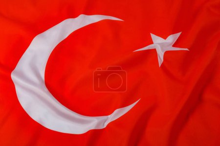 Foto de Primer plano de la bandera oficial de Turquía con espacio para copias - Imagen libre de derechos