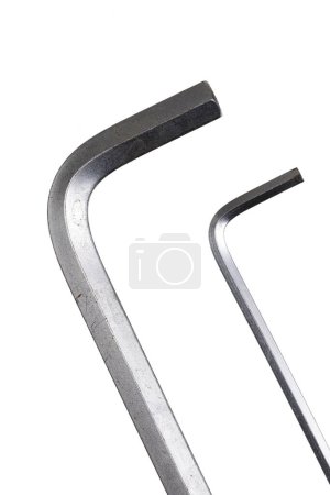 Photo for Flat Lay of an Allen Wrench aka Hex Key isolated on a white background with copy space - Royalty Free Image