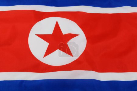 Foto de North Korea officially known as Democratic People's Republic of Korea flag with copy space - Imagen libre de derechos