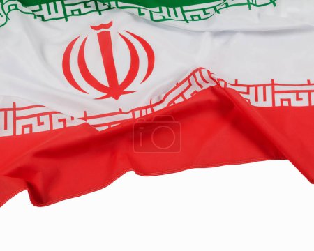 Foto de The flag of the Islamic Republic of Iran with white background and copy space - Imagen libre de derechos