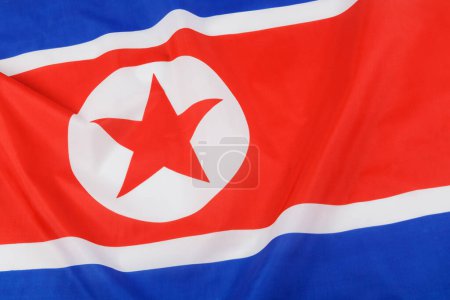 Photo for North Korea officially known as Democratic People's Republic of Korea flag with copy space - Royalty Free Image