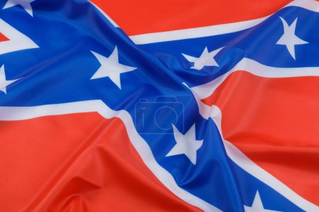 Photo for The official flag of the Confederate States of America also known as The Tennessee Battle Flag with copy space - Royalty Free Image