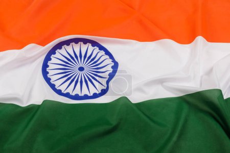 Foto de Bandera oficial del país del sur de Asia de la República de la India, más comúnmente conocida como India - Imagen libre de derechos