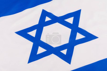 Foto de Primer plano de la bandera israelí con la estrella de David y espacio para copiar - Imagen libre de derechos