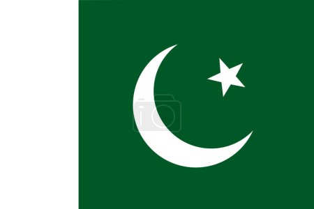 An Illustration of the  official flag of Pakistan with copy space