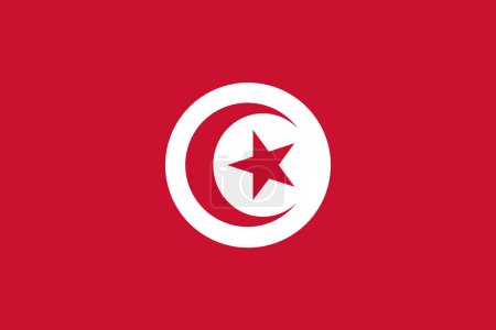 Foto de Una ilustración de la bandera de Túnez conocida oficialmente como República Tunecina con espacio para copias - Imagen libre de derechos