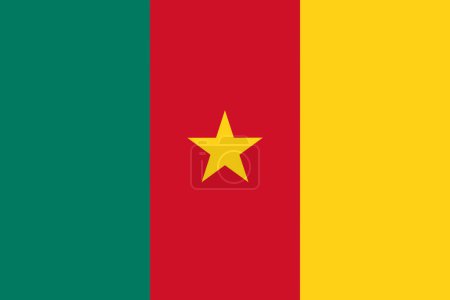 Foto de Una ilustración de la bandera de Camerún conocida oficialmente como la República de Camerún con espacio para copias - Imagen libre de derechos